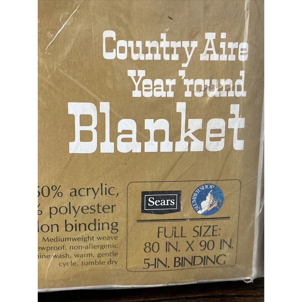 VTG NEW Sears Country Aire Year Round FULL Blanket ~ Autumn Spice/Gold Plaid